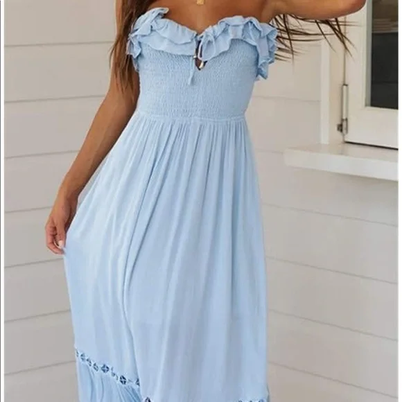 Blue Maternity/Summer Dress - Picture 3 of 9